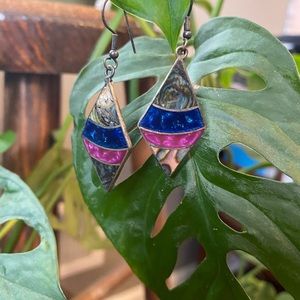 Diamond shaped shell earrings